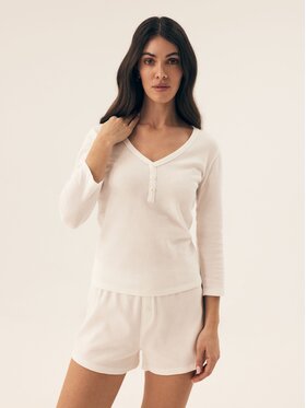 Esotiq Esotiq Piżama 42563 Biały Regular Fit