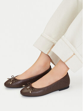 Tommy Hilfiger Tommy Hilfiger Baleriinad Th Charm Monogram Ballerina FW0FW09683 Pruun