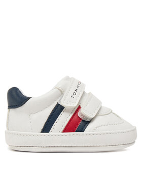 Tommy Hilfiger Tommy Hilfiger Сникърси Stripe Low Cut Velcro T0B9-33831-1433 Бял