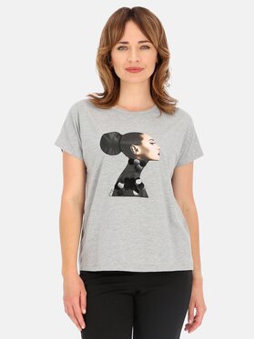 Perso Perso T-Shirt TCE246000F Szary Regular Fit