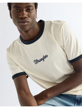 Wrangler Wrangler T-Shirt RINGER TEE Biały Regular Fit