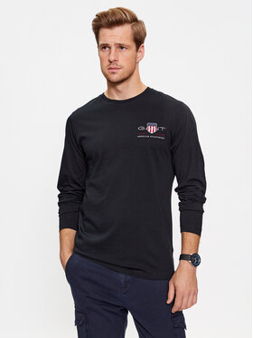 Gant Gant Longsleeve Slim Archive Ls 2004057 Czarny Slim Fit