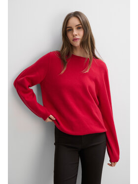 Fobya Fobya Sweter F2100 Czerwony Basic Fit