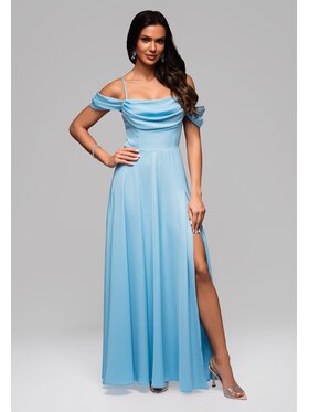 Ombre Ombre Sukienka wieczorowa LA-OM-DLR038 Niebieski Regular Fit