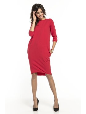 Tessita Tessita Sukienka dzianinowa T298 Czerwony Straight Fit