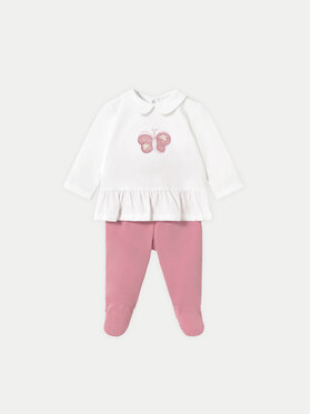 Mayoral Mayoral Set de bluză și pantaloni cu botoșei 1586 Roz Regular Fit