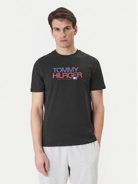 Tommy Hilfiger Tommy Hilfiger T-Shirt Brand Love Big Text MW0MW42369 Černá Regular Fit