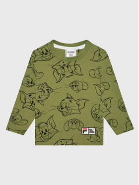 Fila Fila Blúzka Tom & Jerry Topeka FAK0113 Zelená Regular Fit