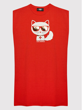 Karl Lagerfeld Kids Karl Lagerfeld Kids Sukienka codzienna Z12201 S Czerwony Regular Fit