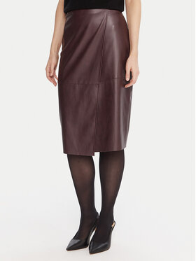 KAOS KAOS Sukně z imitace kůže RI1LE012 Bordó Regular Fit