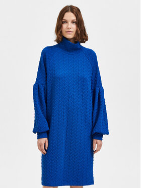 Selected Femme Selected Femme Úpletové šaty Rose 16086352 Modrá Relaxed Fit