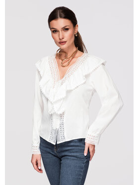 Ombre Ombre Koszula OW-SH-E0015 Biały Loose Fit