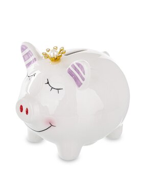 MIAhome MIAhome Skarbonka ceramiczna świnka PIGGY Biały