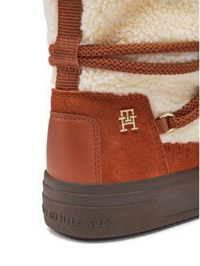 Tommy Hilfiger Škornji Za Sneg Lace-Up Faux Shearling Snowboot FW0FW08252 Bež