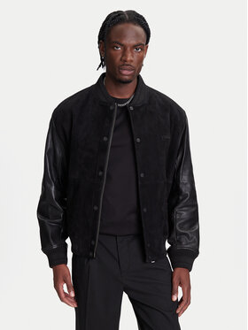 HUGO HUGO Geacă de piele Laxe 50541881 Negru Regular Fit