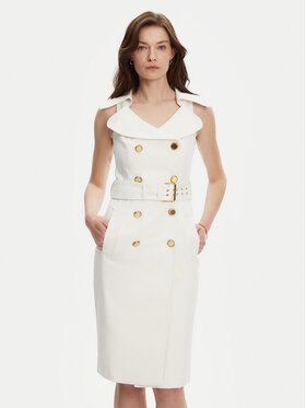 Marciano Guess Marciano Guess Koktejlové šaty 5YGK37 7311A Biela Regular Fit