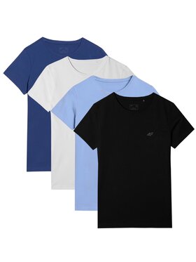 4F 4F Komplet 4 t-shirtów 4P-SS-4FWMM00TTSHF2255-90S Kolorowy Slim Fit