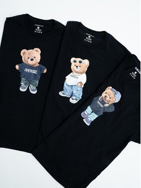 MyStars MyStars Komplet 3 t-shirtów Zestaw 3 T-Shirtów Męskich Czarnych MyStars 90s Bear 2XL Czarny Regular Fit