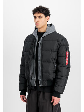 Alpha Industries Alpha Industries Kurtka bomber MA-1 Logo Puffer Winter Jacket Czarny Regular Fit