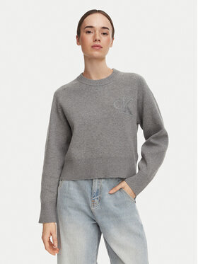 Calvin Klein Jeans Calvin Klein Jeans Sveter LV047H320G Tmavosivá Regular Fit