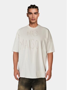 MADE BY SOCIETY MADE BY SOCIETY T-Shirt Tricou BIT-CRUSH - T17202 Biały Basic Fit