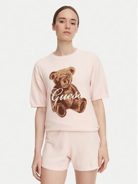 Guess Guess T-Shirt O6BR03 Z1145 Różowy jasny Regular Fit