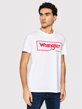 Wrangler Wrangler T-Shirt Frame Logo W7H3D3989 Biały Regular Fit