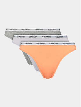 Calvin Klein Underwear Set 3 perechi de chiloți tanga 000QD3587E Negru