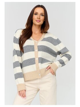 Makadamia Makadamia Sweter C86 Szary Loose Fit