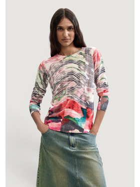 Desigual Desigual Sweter JERS_GLITCH Czerwony Casual Fit