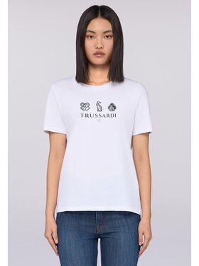 Trussardi Trussardi T-Shirt G1166000198N001 Biały Regular Fit