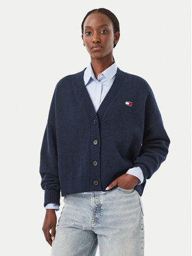 Tommy Jeans Tommy Jeans Kardigan Fluffy Badge DW0DW23830 Granatowy Regular Fit