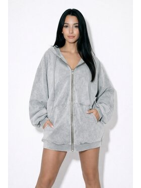 MissDenim MissDenim Bluza Oversize Zip Hoodie Szary Oversize