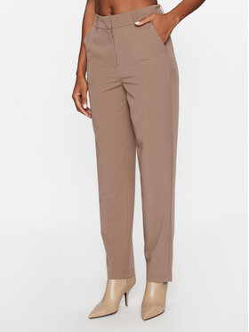 Vero Moda Vero Moda Kalhoty z materiálu 10261257 Hnědá Straight Fit