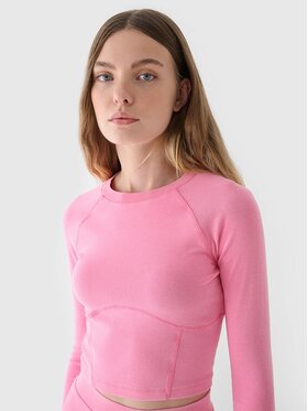 4F 4F S dlhými rukávmi 4FRAW24TLONF503-54S Ružová Slim Fit