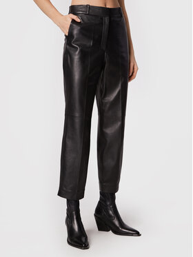 IVY OAK IVY OAK Kožené nohavice Laura IO1122F8024 Čierna Slim Fit