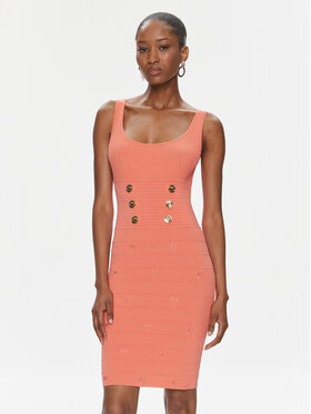 Pinko Pinko Φόρεμα υφασμάτινο Cactus 102879 A1LK Κοραλλί Slim Fit