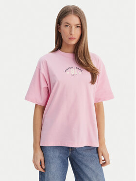 Guess Jeans Guess Jeans T-Shirt W6RI20 K8HM0 Różowy Oversize
