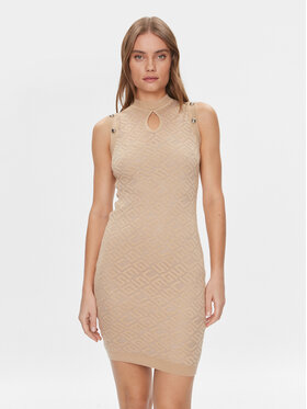 Guess Guess Трикотажна сукня Chelsea W4RK44 Z3C90 Бежевий Slim Fit