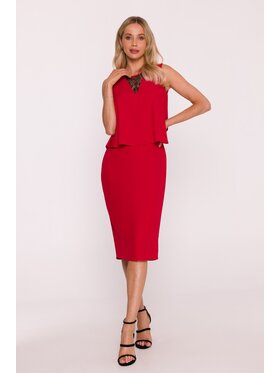 Stylove Stylove Sukienka elegancka s422 Czerwony A-Line Fit