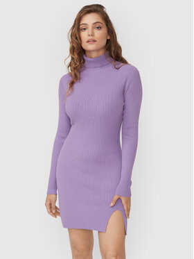 Kontatto Kontatto Trikotažinė suknelė 3M7616 Violetinė Slim Fit