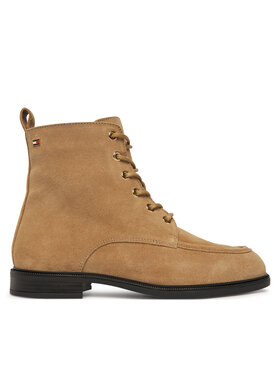 Tommy Hilfiger Tommy Hilfiger Auliniai batai Enamel Flag Suede Lace-Up Boot FW0FW09681 Šviesiai ruda