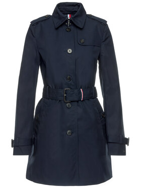 Tommy Hilfiger Tommy Hilfiger Тренч Heritage Single WW0WW24966 Тъмносин Regular Fit