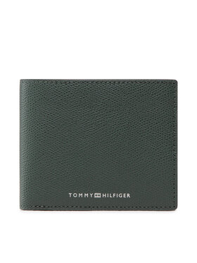 Tommy Hilfiger Tommy Hilfiger Liels vīriešu maks Business Leather Cc And Coin AM0AM10243 Zaļš
