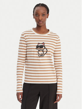 KARL LAGERFELD KARL LAGERFELD Μπλουζάκι A1W17137 Μπεζ Regular Fit