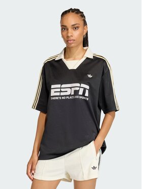 adidas adidas Koszulka techniczna FOOTBALL JERSEY SPONSOR Czarny Oversize