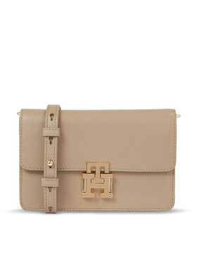 Tommy Hilfiger Tommy Hilfiger Borsetta Pushlock Leather Small Crossover AW0AW15227 Beige