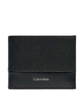 Calvin Klein Calvin Klein Liels vīriešu maks Ck Must Bifold 5cc W/Coin K50K512678 Melns