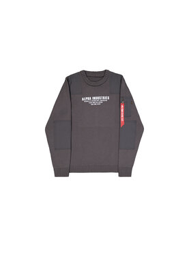 Alpha Industries Alpha Industries Bluza Military Knit Sweatshirt Szary Regular Fit