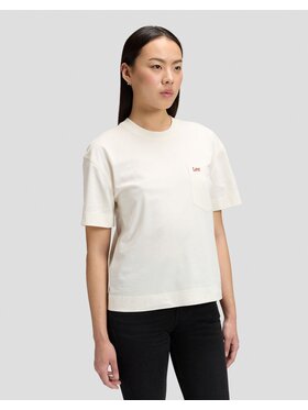 Lee Lee T-Shirt POCKET TEE Biały Relaxed Fit